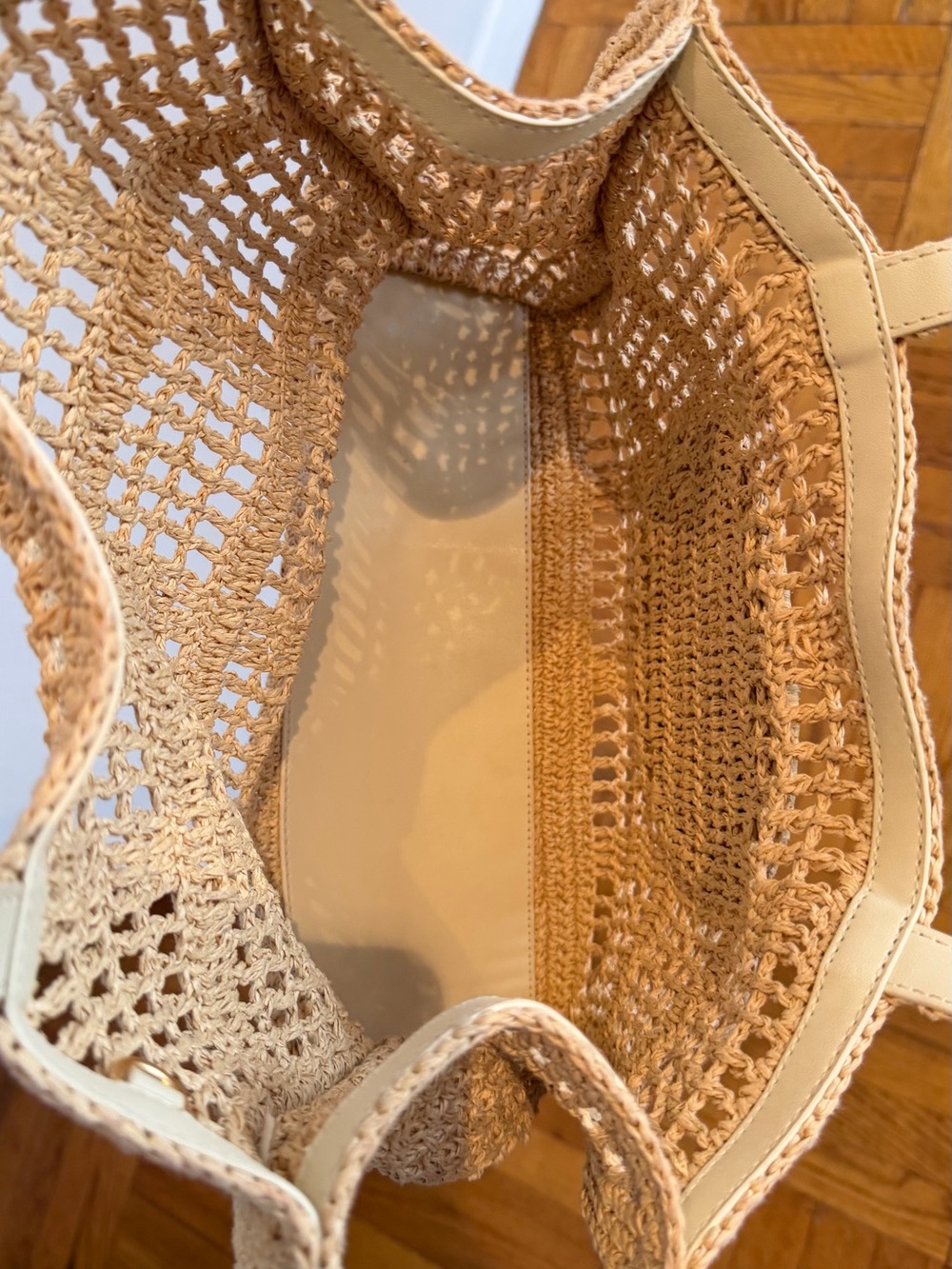 Tory Burch Woven Raffia Tote in Tan - Picture 4 of 9